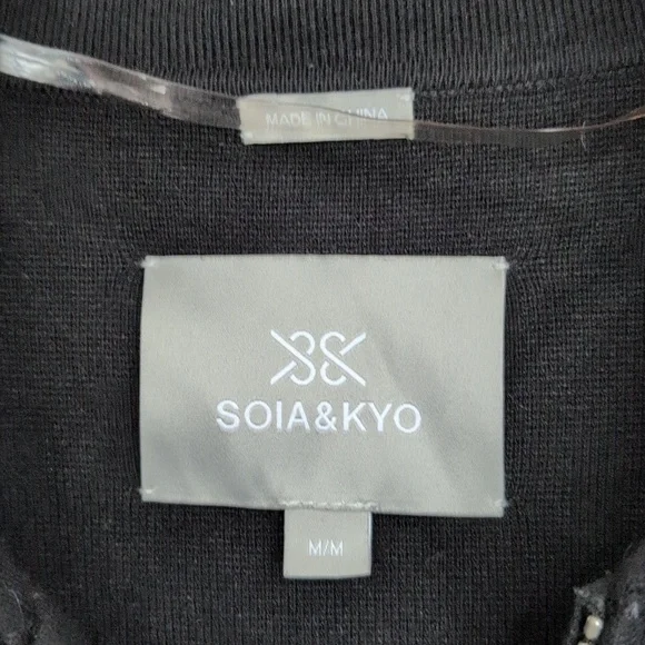 Soia & Kyo Black Full Zip Cardigan - Women's Medium - Picture 4 of 7